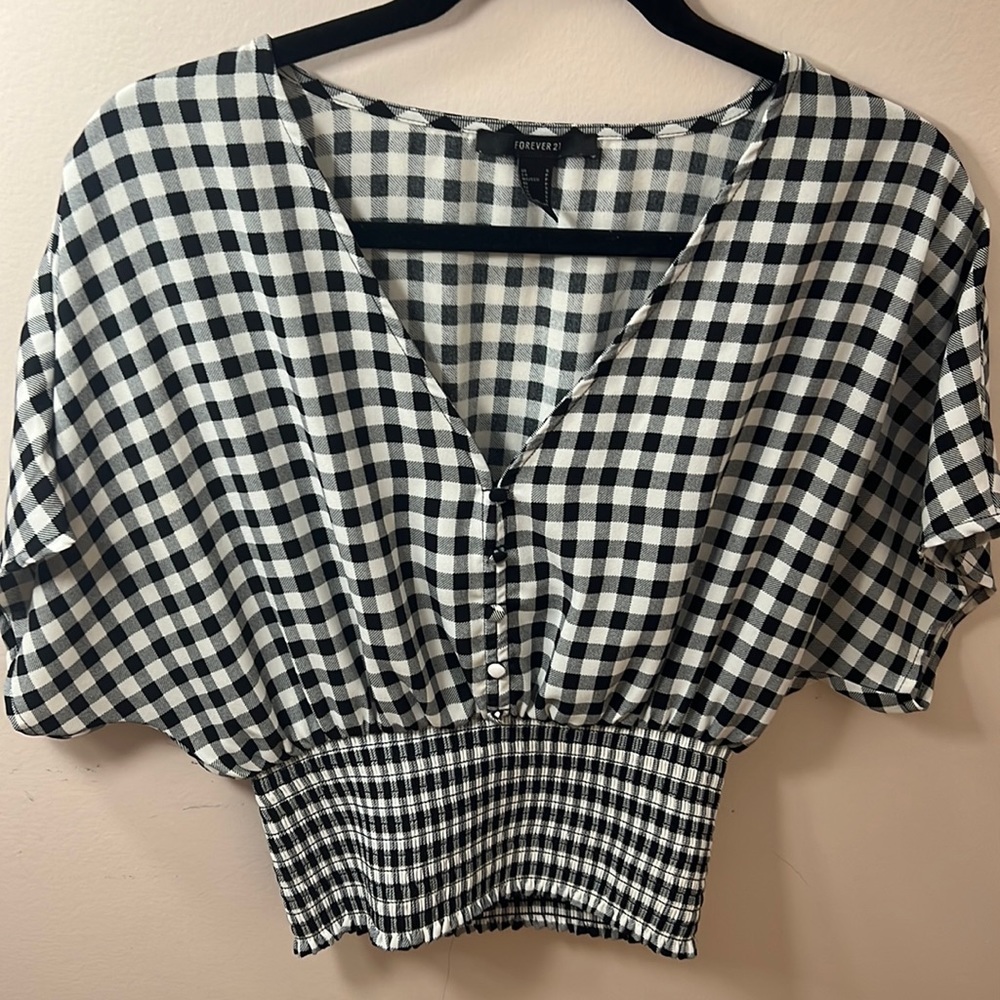 Black & White Checkered Blouse